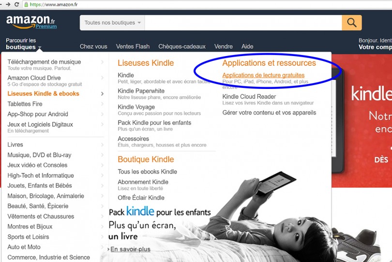 Amazon : les applications de lecture gratuites