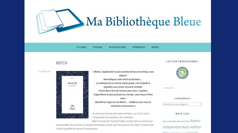 Ma bibliothèque bleue : Match, de Suzanne Galéa